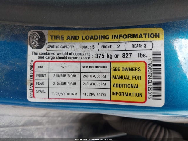 Aukcja sprzedaży 2014 Ford Focus Se, vin: 1FADP3F24EL125375, numer aukcji: 45251722