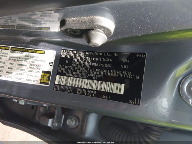 Aukcja sprzedaży 2025 Toyota Corolla Cross L, vin: 7MUAAAAGXSV136967, numer aukcji: 45251844