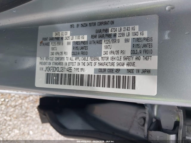 Aukcja sprzedaży 2020 Mazda Cx-5 Grand Touring, vin: JM3KFBDM0L0811485, numer aukcji: 45251921