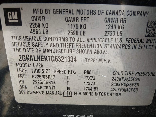 GMC Terrain Sle-2 2016 2GKALNEK7G6321834 Image 9
