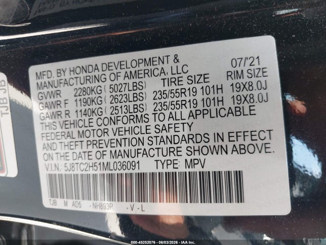 Продажа на аукционе авто 2021 Acura Rdx Technology Package, vin: 5J8TC2H51ML036091, номер лота: 45252076