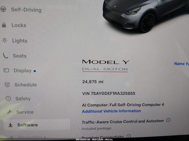 2024 Tesla Model Y Performance Dual Motor All-wheel Drive მანქანა იყიდება აუქციონზე, vin: 7SAYGDEF1RA325855, აუქციონის ნომერი: 45252158