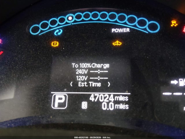 45252180 :رقم المزاد ، JN1AZ0CP1CT022288 vin ، 2012 Nissan Leaf Sl مزاد بيع