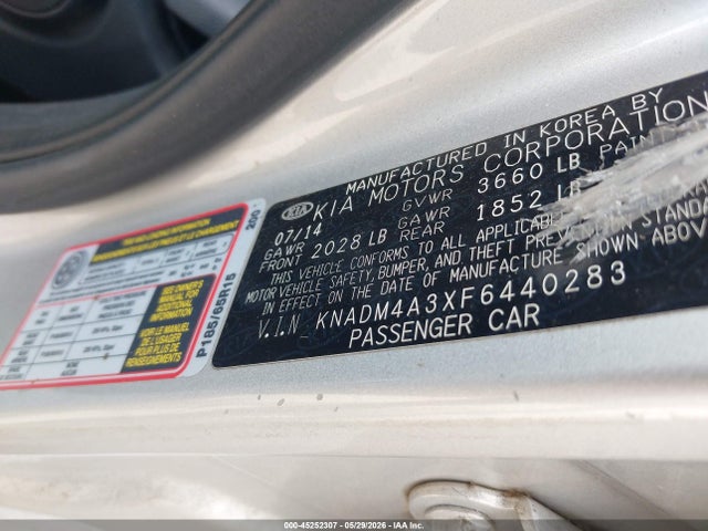 Aukcja sprzedaży 2015 Kia Rio Lx, vin: KNADM4A3XF6440283, numer aukcji: 45252307