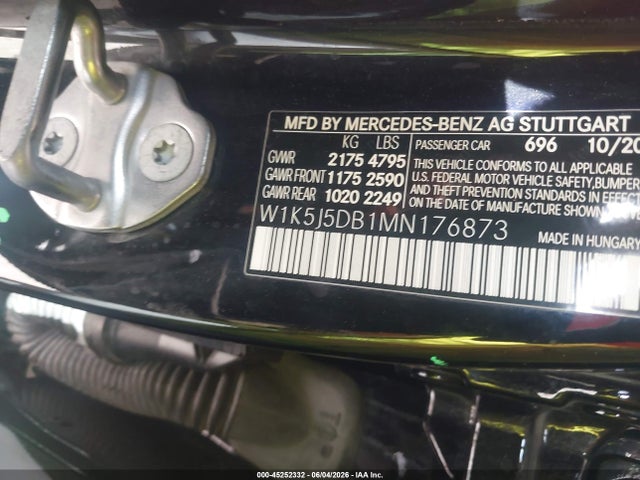 W1K5J5DB1MN176873 Mercedes-Benz Amg Cla 45 4matic