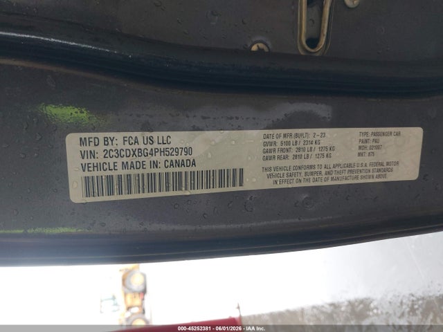 45252381 :رقم المزاد ، 2C3CDXBG4PH529790 vin ، 2023 Dodge Charger Sxt مزاد بيع