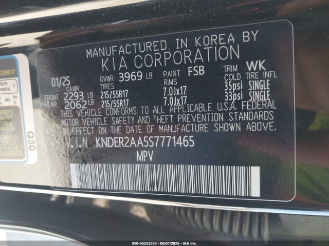 Продажа на аукционе авто 2025 Kia Seltos Ex, vin: KNDER2AA5S7771465, номер лота: 45252393