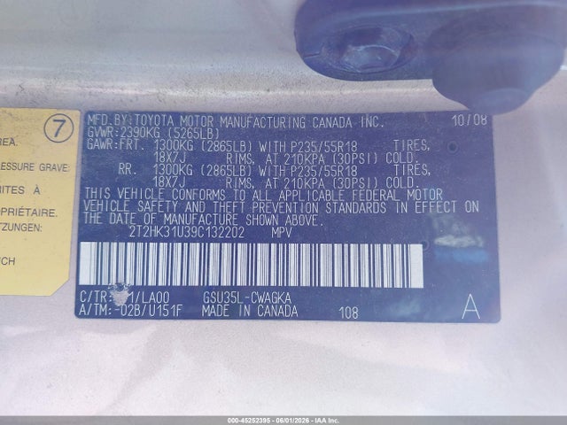 Aukcja sprzedaży 2009 Lexus Rx 350, vin: 2T2HK31U39C132202, numer aukcji: 45252395
