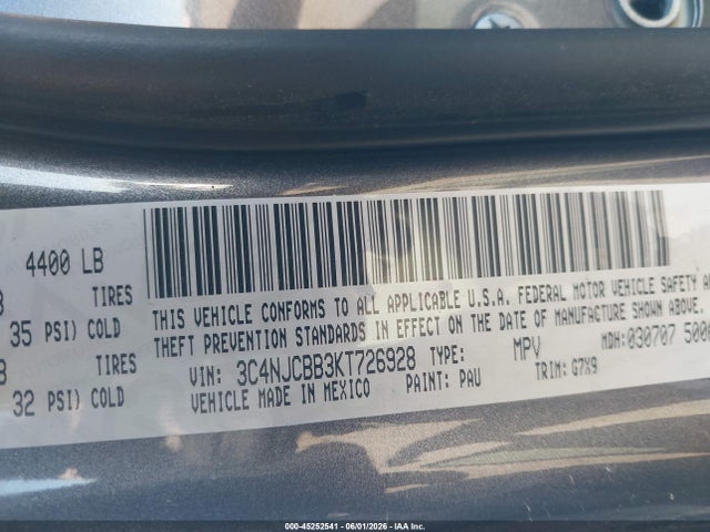 Jeep Compass Altitude Fwd 2019 3C4NJCBB3KT726928 Image 9
