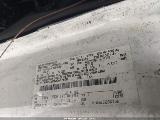 1FTYR2CM0KKA87800 Ford Transit-250