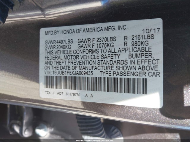 Продаж на аукціоні авто 2018 Acura Tlx Tech Pkg, vin: 19UUB1F5XJA009435, номер лоту: 45252560