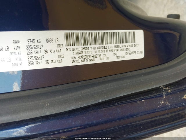 Продаж на аукціоні авто 2015 Dodge Grand Caravan Se, vin: 2C4RDGBG6FR682136, номер лоту: 45252663