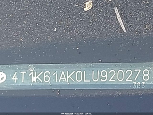 Продаж на аукціоні авто 2020 Toyota Camry Xse, vin: 4T1K61AK0LU920278, номер лоту: 45252824