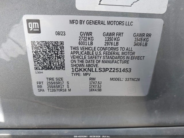 45252861 :رقم المزاد ، 1GKKNLLS3PZ251453 vin ، 2023 Gmc Acadia Awd At4 مزاد بيع