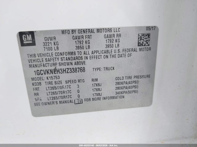 Chevrolet Silverado 1500 Wt 2017 1GCVKNEH3HZ338768 Image 9