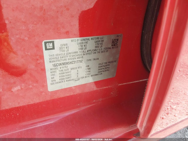 Chevrolet Silverado 1500 Wt 2017 1GCVKNEH5HZ317792 Image 9