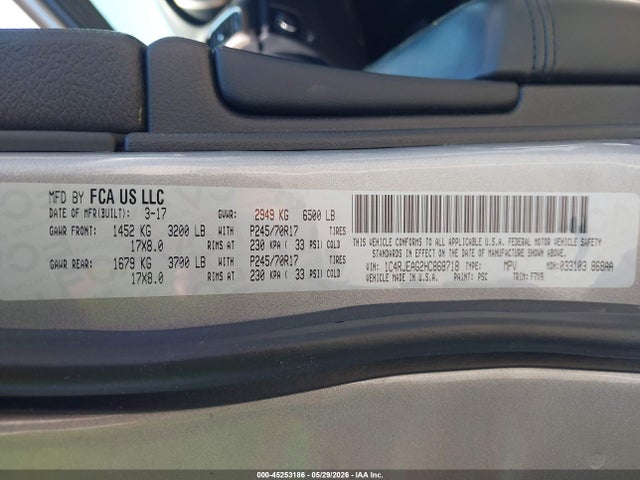 45253186 :رقم المزاد ، 1C4RJEAG2HC868718 vin ، 2017 Jeep Grand Cherokee Laredo 4x2 مزاد بيع