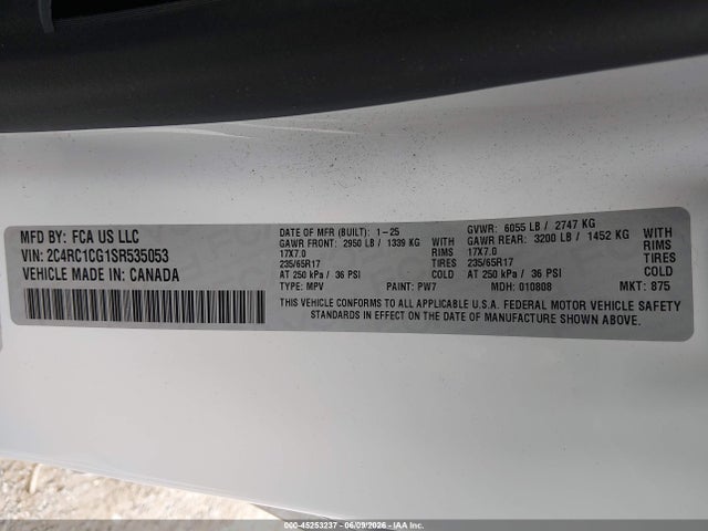 Chrysler Voyager Lx 2025 2C4RC1CG1SR535053 Image 9