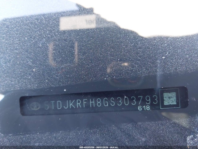 5TDJKRFH8GS303793 Toyota Highlander Xle V6