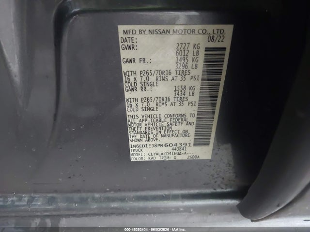 Nissan Frontier S 4x2 2023 1N6ED1EJ8PN604391 Image 9