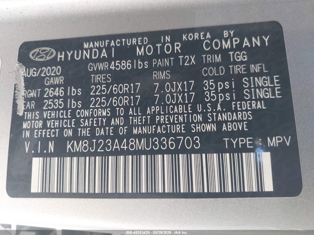Hyundai TUCSON SE 2021 KM8J23A48MU336703 Image 9