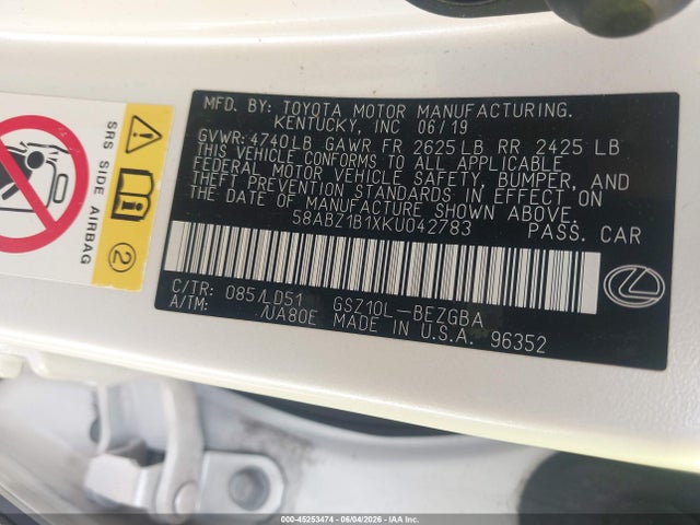 Lexus ES 350 2019 58ABZ1B1XKU042783 Image 9