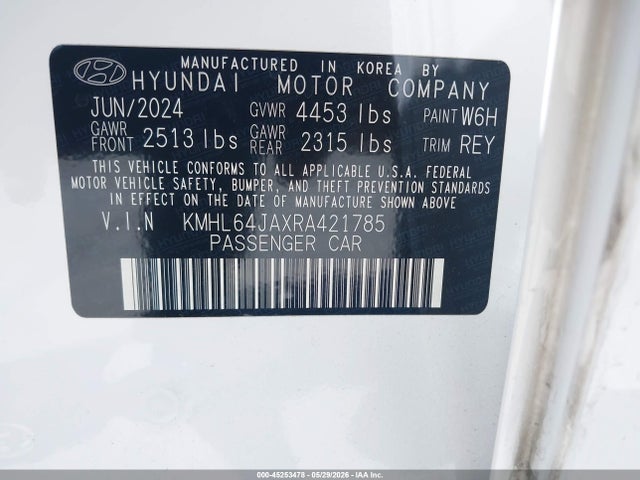 KMHL64JAXRA421785 Hyundai SONATA SEL