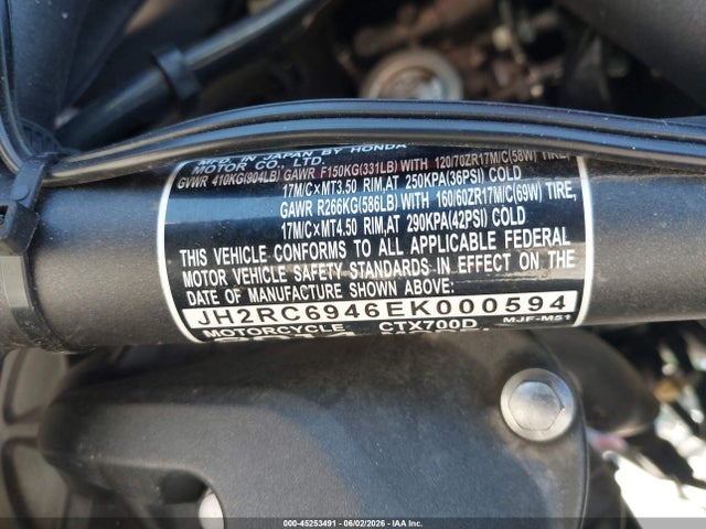 Honda Ctx700 D 2014 JH2RC6946EK000594 Image 10