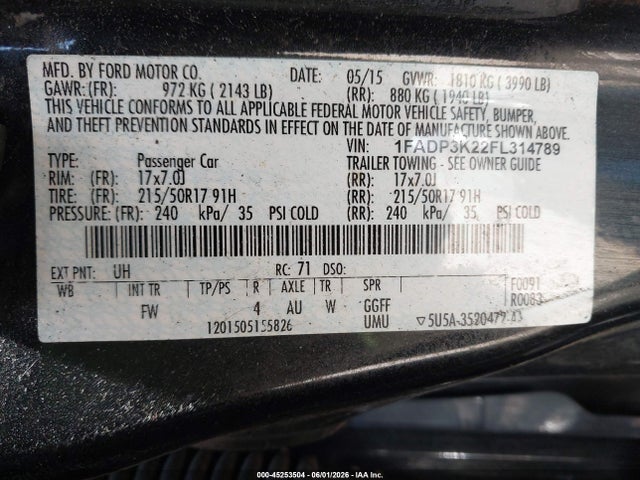 Продаж на аукціоні авто 2015 Ford Focus Se, vin: 1FADP3K22FL314789, номер лоту: 45253504