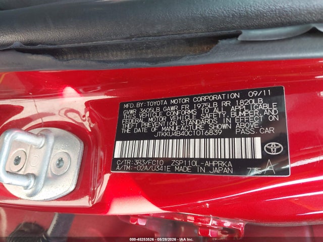 Продаж на аукціоні авто 2012 Scion Xd, vin: JTKKU4B40C1016839, номер лоту: 45253526