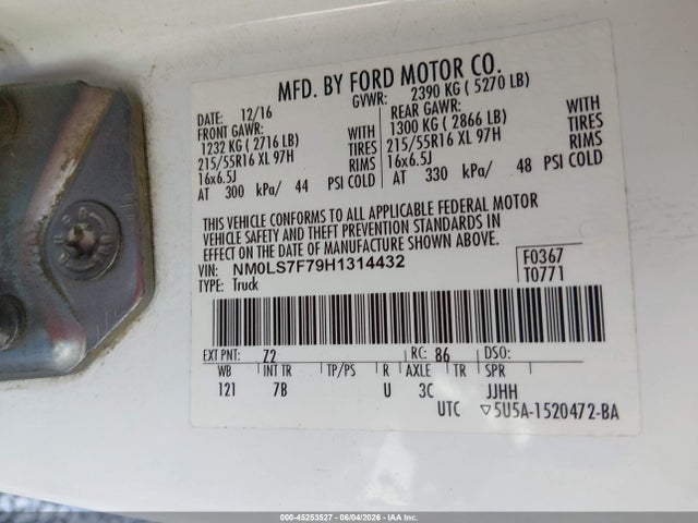 Ford Transit Connect Xlt 2017 NM0LS7F79H1314432 Image 9