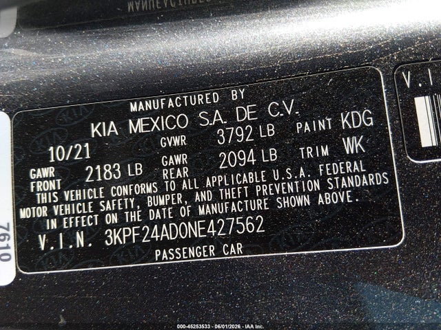 KIA Forte Lxs 2022 3KPF24AD0NE427562 Image 9