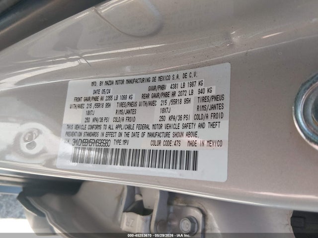 45253670 :رقم المزاد ، 3MVDMBBM5RM696980 vin ، 2024 Mazda Cx-30 2.5 S Select Sport مزاد بيع