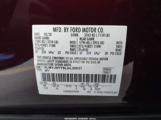 5LMYJ9YY9LGL25037 Lincoln Aviator Black Label Grand Touring