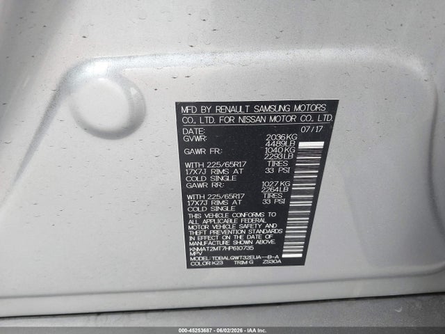 Nissan ROGUE SV 2017 KNMAT2MT7HP610735 Image 9
