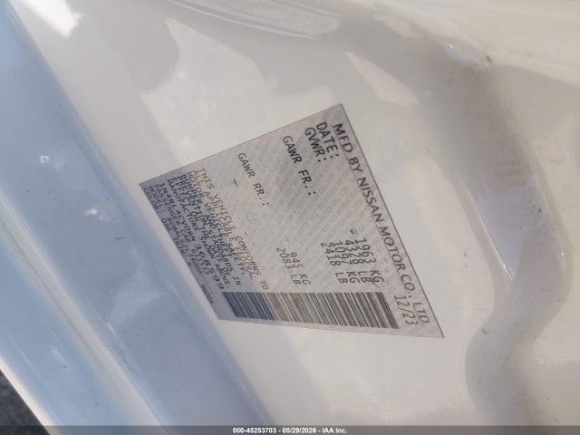 45253703 :رقم المزاد ، 1N4BL4CV0RN368599 vin ، 2024 Nissan Altima Sr Fwd مزاد بيع