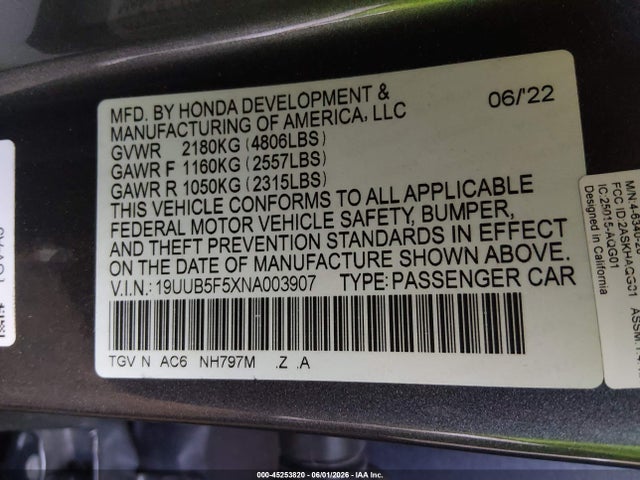 Acura Tlx A-spec Package 2022 19UUB5F5XNA003907 Image 9