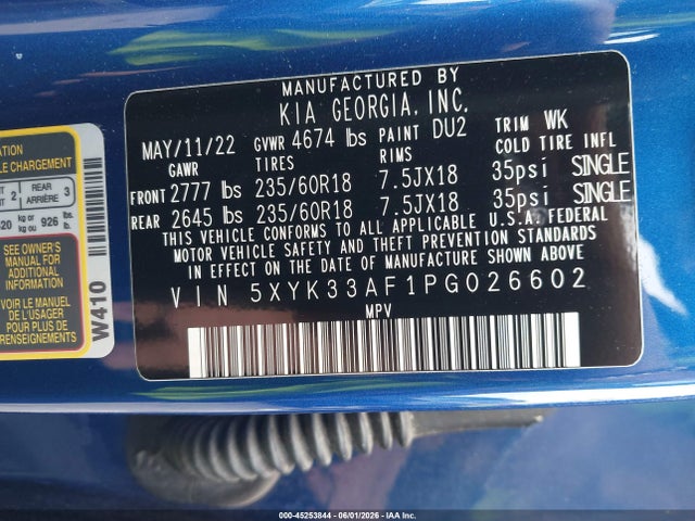 Aukcja sprzedaży 2023 Kia Sportage Ex, vin: 5XYK33AF1PG026602, numer aukcji: 45253844