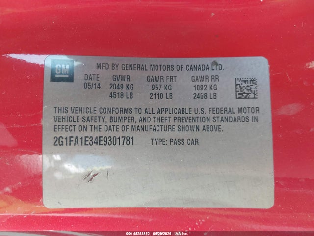 Chevrolet Camaro 2ls 2014 2G1FA1E34E9301781 Image 9