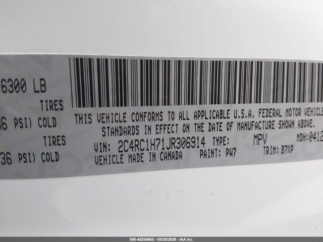 Chrysler Pacifica Hybrid Touring Plus 2018 2C4RC1H71JR306914 Image 9