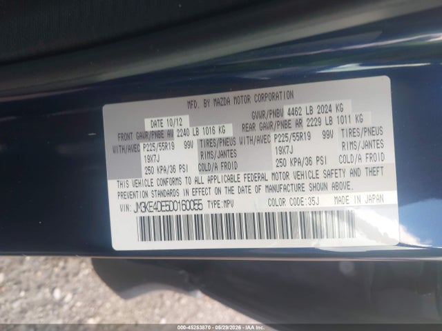 2013 Mazda Cx-5 Grand Touring მანქანა იყიდება აუქციონზე, vin: JM3KE4DE5D0160055, აუქციონის ნომერი: 45253870