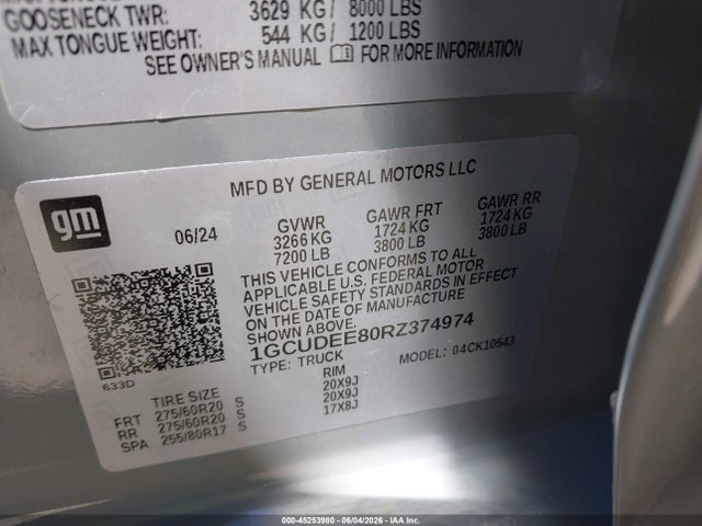1GCUDEE80RZ374974 Chevrolet Silverado 1500 4wd Short Bed Rst