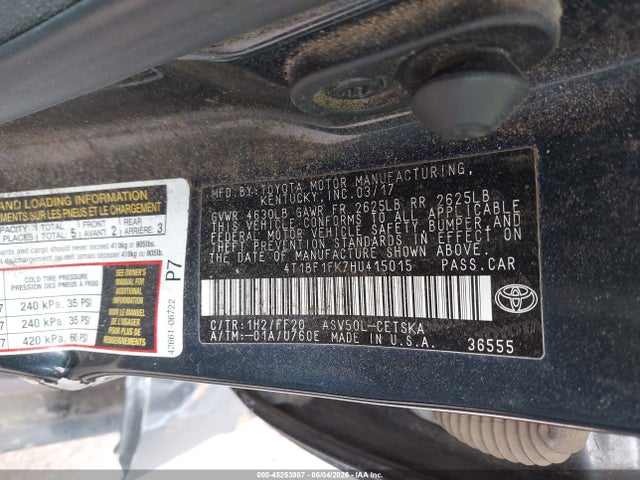 Toyota CAMRY SE 2017 4T1BF1FK7HU415015 Image 9