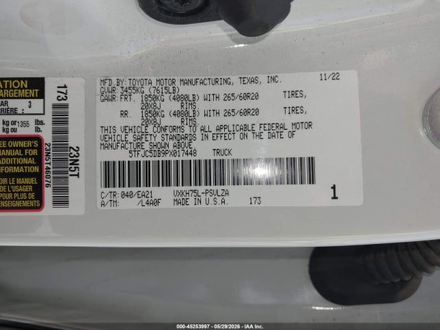 5TFJC5DB9PX017448 Toyota Tundra Hybrid Limited