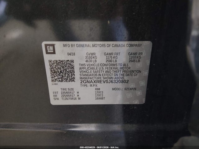 Chevrolet EQUINOX LS 2018 2GNAXREV0J6320802 Image 9