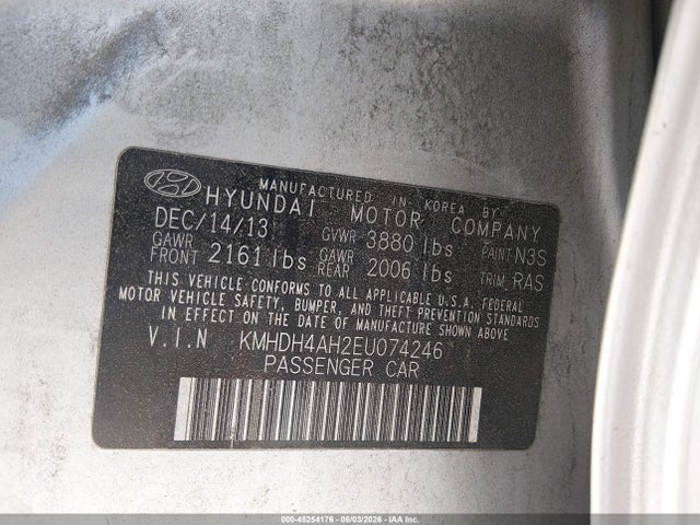 Продажа на аукционе авто 2014 Hyundai Elantra Sport, vin: KMHDH4AH2EU074246, номер лота: 45254176