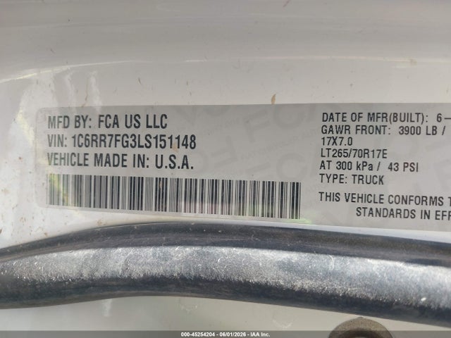 1C6RR7FG3LS151148 RAM 1500 Classic