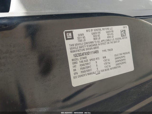 Aukcja sprzedaży 2013 Chevrolet Express 1500 Work Van, vin: 1GCSGAFX8D1114469, numer aukcji: 45254383