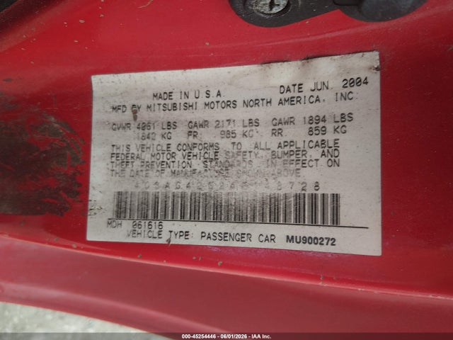 Aukcja sprzedaży 2004 Chrysler Sebring, vin: 4C3AG42G24E148728, numer aukcji: 45254446