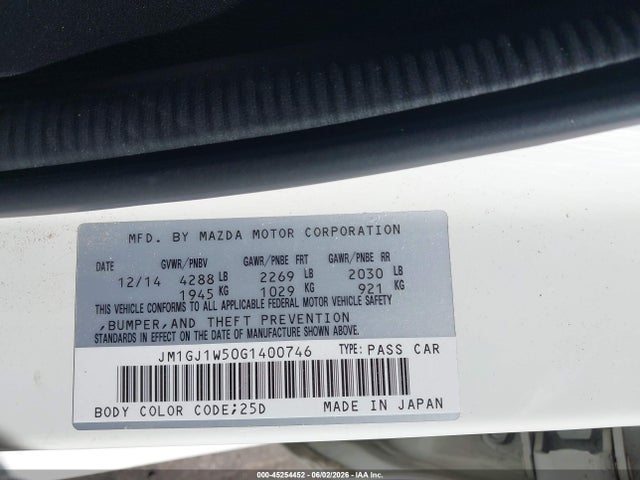 JM1GJ1W50G1400746 Mazda Mazda6 I Grand Touring